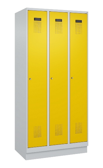 C+P Spind Evolo PLUS 049020-20 mit Sockel 2 Abt. 300mm Zylinderschloss (HxBxT) 1950x600x500mm 7035/7016