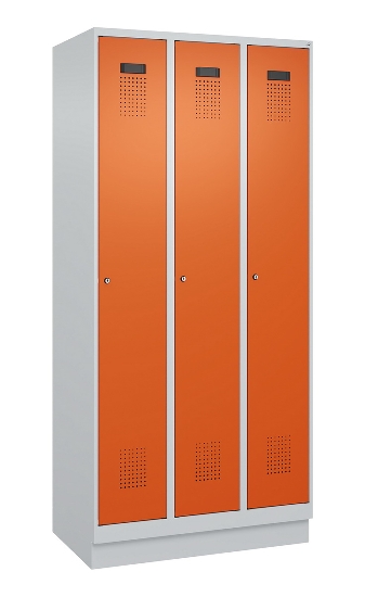 C+P Spind Evolo PLUS 049020-20 mit Sockel 2 Abt. 300mm Zylinderschloss (HxBxT) 1950x600x500mm 7035/7016