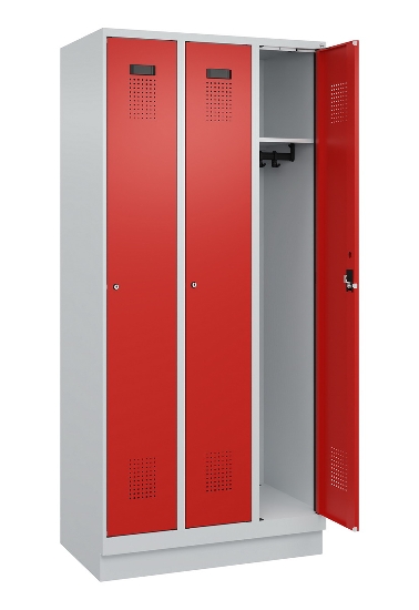 C+P Spind Evolo PLUS 049020-20 mit Sockel 2 Abt. 300mm Zylinderschloss (HxBxT) 1950x600x500mm 7035/7016