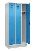 C+P Spind Evolo PLUS 049020-20 mit Sockel 2 Abt. 300mm Zylinderschloss (HxBxT) 1950x600x500mm 7035/7016