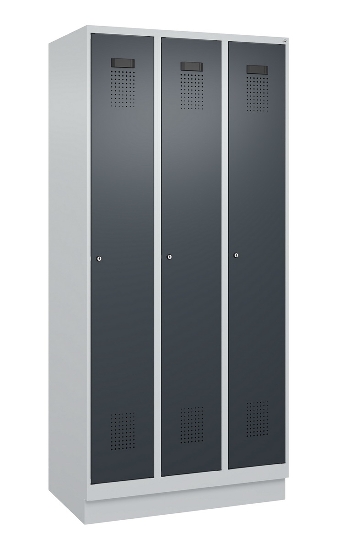 C+P Spind Evolo PLUS 049020-20 mit Sockel 2 Abt. 300mm Zylinderschloss (HxBxT) 1950x600x500mm 7035/7016