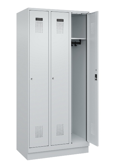 C+P Spind Evolo PLUS 049020-20 mit Sockel 2 Abt. 300mm Zylinderschloss (HxBxT) 1950x600x500mm 7035/7016