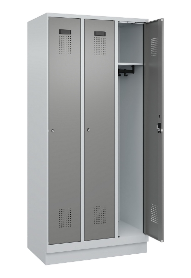C+P Spind Evolo PLUS 049020-20 mit Sockel 2 Abt. 300mm Zylinderschloss (HxBxT) 1950x600x500mm 7035/7016