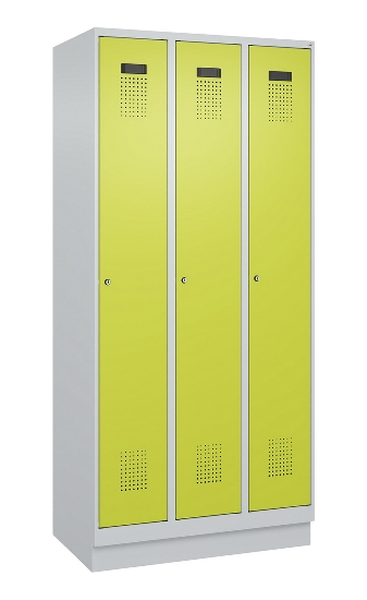C+P Spind Evolo PLUS 049020-20 mit Sockel 2 Abt. 300mm Zylinderschloss (HxBxT) 1950x600x500mm 7035/7016