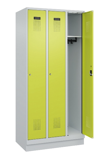 C+P Spind Evolo PLUS 049020-20 mit Sockel 2 Abt. 300mm Zylinderschloss (HxBxT) 1950x600x500mm 7035/7016