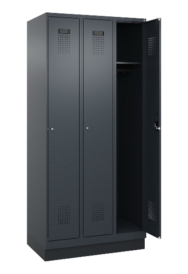 C+P Spind Evolo PLUS 049020-20 mit Sockel 2 Abt. 300mm Zylinderschloss (HxBxT) 1950x600x500mm 7035/7016