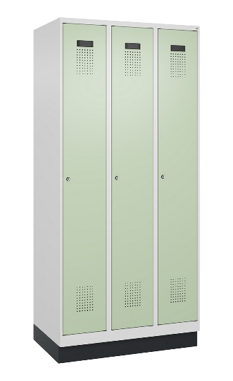 C+P Spind Evolo PLUS 049020-20 mit Sockel 2 Abt. 300mm Zylinderschloss (HxBxT) 1950x600x500mm 7035/7016