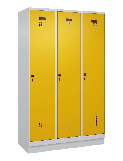 C+P Spind Evolo PLUS 049020-20 mit Sockel 2 Abt. 300mm Zylinderschloss (HxBxT) 1950x600x500mm 7035/7016