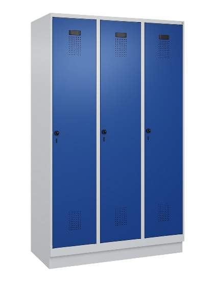 C+P Spind Evolo PLUS 049020-20 mit Sockel 2 Abt. 300mm Zylinderschloss (HxBxT) 1950x600x500mm 7035/7016