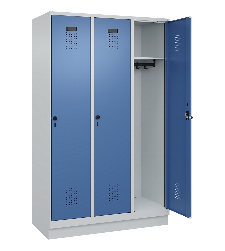 C+P Spind Evolo PLUS 049020-20 mit Sockel 2 Abt. 300mm Zylinderschloss (HxBxT) 1950x600x500mm 7035/7016