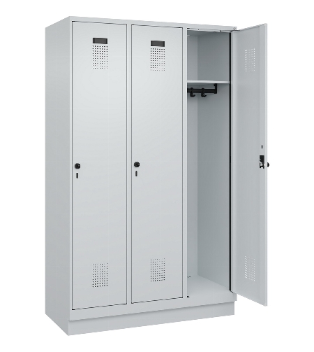 C+P Spind Evolo PLUS 049020-20 mit Sockel 2 Abt. 300mm Zylinderschloss (HxBxT) 1950x600x500mm 7035/7016