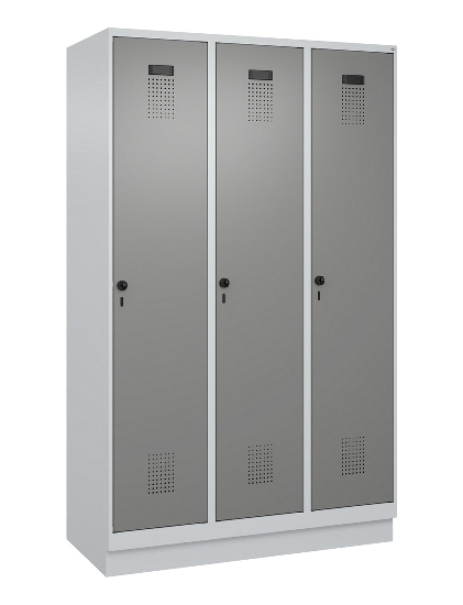 C+P Spind Evolo PLUS 049020-20 mit Sockel 2 Abt. 300mm Zylinderschloss (HxBxT) 1950x600x500mm 7035/7016