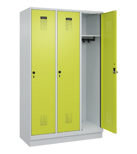 C+P Spind Evolo PLUS 049020-20 mit Sockel 2 Abt. 300mm Zylinderschloss (HxBxT) 1950x600x500mm 7035/7016