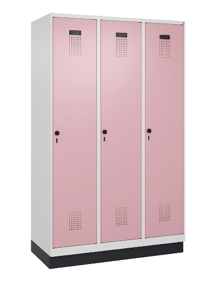 C+P Spind Evolo PLUS 049020-20 mit Sockel 2 Abt. 300mm Zylinderschloss (HxBxT) 1950x600x500mm 7035/7016