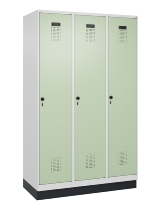 C+P Spind Evolo PLUS 049020-20 mit Sockel 2 Abt. 300mm Zylinderschloss (HxBxT) 1950x600x500mm 7035/7016