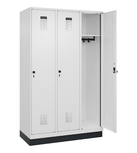 C+P Spind Evolo PLUS 049020-20 mit Sockel 2 Abt. 300mm Zylinderschloss (HxBxT) 1950x600x500mm 7035/7016