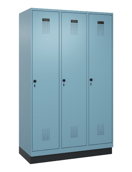 C+P Spind Evolo PLUS 049020-22 mit Sockel 2 Abteile 400mm Zylinderschloss (HxBxT) 1950x800x500mm 1023/1023