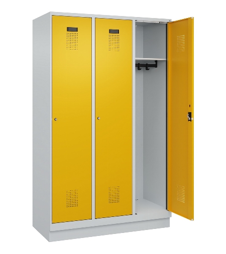 C+P Spind Evolo PLUS 049020-20 mit Sockel 2 Abt. 300mm Zylinderschloss (HxBxT) 1950x600x500mm 7035/7016