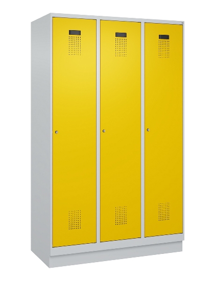 C+P Spind Evolo PLUS 049020-20 mit Sockel 2 Abt. 300mm Zylinderschloss (HxBxT) 1950x600x500mm 7035/7016