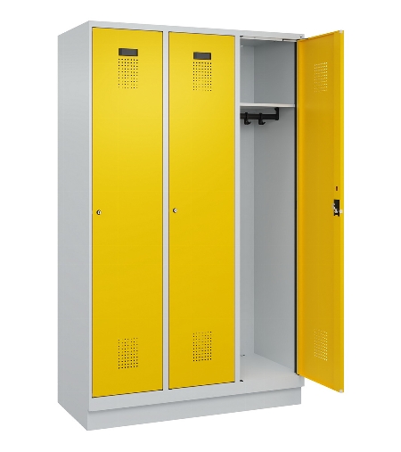 C+P Spind Evolo PLUS 049020-20 mit Sockel 2 Abt. 300mm Zylinderschloss (HxBxT) 1950x600x500mm 7035/7016