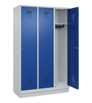 C+P Spind Evolo PLUS 049020-20 mit Sockel 2 Abt. 300mm Zylinderschloss (HxBxT) 1950x600x500mm 7035/7016