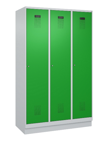 C+P Spind Evolo PLUS 049020-20 mit Sockel 2 Abt. 300mm Zylinderschloss (HxBxT) 1950x600x500mm 7035/7016