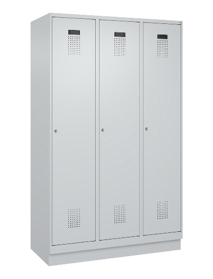 C+P Spind Evolo PLUS 049020-20 mit Sockel 2 Abt. 300mm Zylinderschloss (HxBxT) 1950x600x500mm 7035/7016