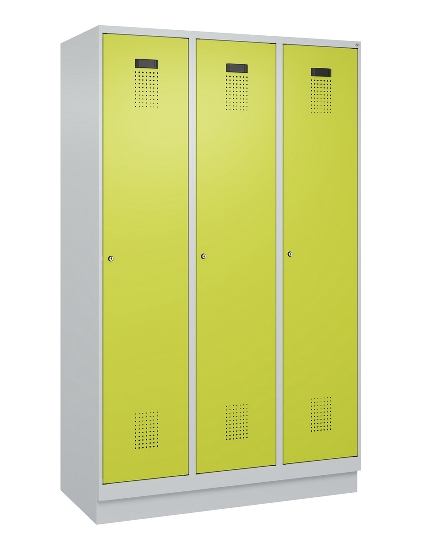 C+P Spind Evolo PLUS 049020-20 mit Sockel 2 Abt. 300mm Zylinderschloss (HxBxT) 1950x600x500mm 7035/7016