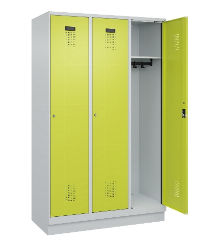 C+P Spind Evolo PLUS 049020-20 mit Sockel 2 Abt. 300mm Zylinderschloss (HxBxT) 1950x600x500mm 7035/7016
