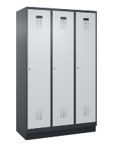 C+P Spind Evolo PLUS 049020-20 mit Sockel 2 Abt. 300mm Zylinderschloss (HxBxT) 1950x600x500mm 7035/7016