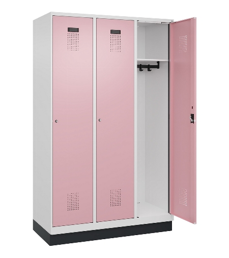 C+P Spind Evolo PLUS 049020-20 mit Sockel 2 Abt. 300mm Zylinderschloss (HxBxT) 1950x600x500mm 7035/7016