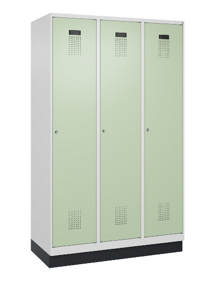C+P Spind Evolo PLUS 049020-20 mit Sockel 2 Abt. 300mm Zylinderschloss (HxBxT) 1950x600x500mm 7035/7016