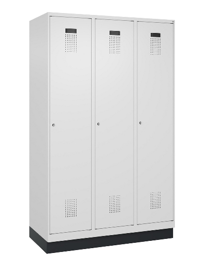 C+P Spind Evolo PLUS 049020-20 mit Sockel 2 Abt. 300mm Zylinderschloss (HxBxT) 1950x600x500mm 7035/7016