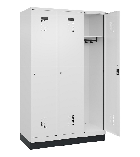 C+P Spind Evolo PLUS 049020-20 mit Sockel 2 Abt. 300mm Zylinderschloss (HxBxT) 1950x600x500mm 7035/7016