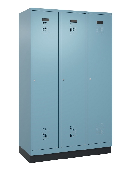 C+P Spind Evolo PLUS 049020-22 mit Sockel 2 Abteile 400mm Zylinderschloss (HxBxT) 1950x800x500mm 1023/1023