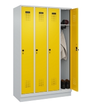 C+P Spind Evolo PLUS 049020-20 mit Sockel 2 Abt. 300mm Zylinderschloss (HxBxT) 1950x600x500mm 7035/7016