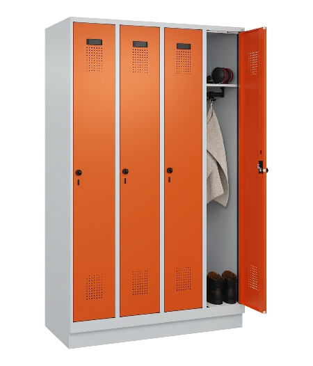 C+P Spind Evolo PLUS 049020-20 mit Sockel 2 Abt. 300mm Zylinderschloss (HxBxT) 1950x600x500mm 7035/7016