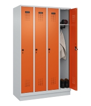 C+P Spind Evolo PLUS 049020-20 mit Sockel 2 Abt. 300mm Zylinderschloss (HxBxT) 1950x600x500mm 7035/7016