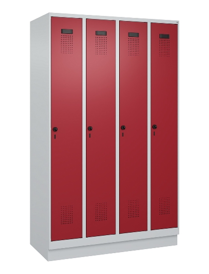 C+P Spind Evolo PLUS 049020-20 mit Sockel 2 Abt. 300mm Zylinderschloss (HxBxT) 1950x600x500mm 7035/7016