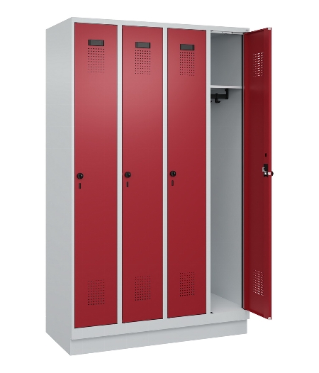 C+P Spind Evolo PLUS 049020-20 mit Sockel 2 Abt. 300mm Zylinderschloss (HxBxT) 1950x600x500mm 7035/7016