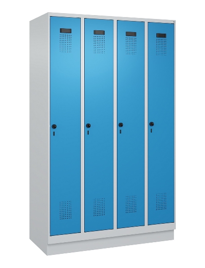 C+P Spind Evolo PLUS 049020-20 mit Sockel 2 Abt. 300mm Zylinderschloss (HxBxT) 1950x600x500mm 7035/7016