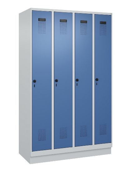 C+P Spind Evolo PLUS 049020-20 mit Sockel 2 Abt. 300mm Zylinderschloss (HxBxT) 1950x600x500mm 7035/7016