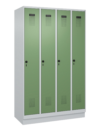C+P Spind Evolo PLUS 049020-20 mit Sockel 2 Abt. 300mm Zylinderschloss (HxBxT) 1950x600x500mm 7035/7016