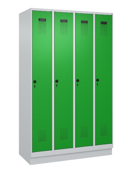 C+P Spind Evolo PLUS 049020-20 mit Sockel 2 Abt. 300mm Zylinderschloss (HxBxT) 1950x600x500mm 7035/7016