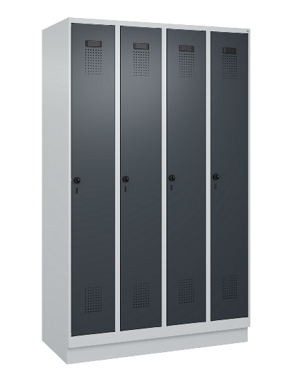 C+P Spind Evolo PLUS 049020-20 mit Sockel 2 Abt. 300mm Zylinderschloss (HxBxT) 1950x600x500mm 7035/7016