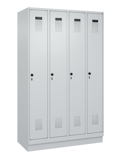 C+P Spind Evolo PLUS 049020-20 mit Sockel 2 Abt. 300mm Zylinderschloss (HxBxT) 1950x600x500mm 7035/7016