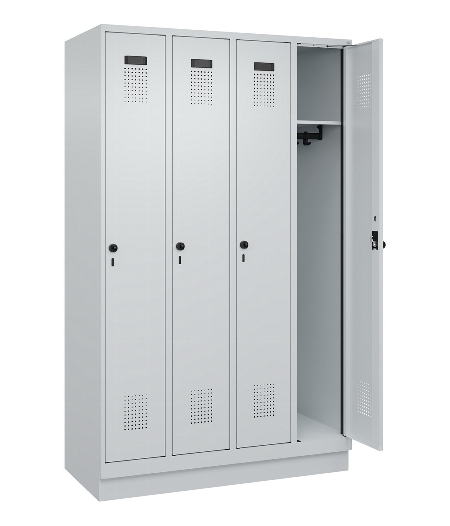 C+P Spind Evolo PLUS 049020-20 mit Sockel 2 Abt. 300mm Zylinderschloss (HxBxT) 1950x600x500mm 7035/7016