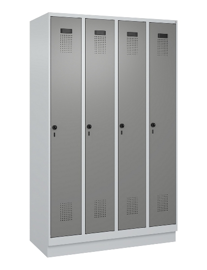 C+P Spind Evolo PLUS 049020-20 mit Sockel 2 Abt. 300mm Zylinderschloss (HxBxT) 1950x600x500mm 7035/7016