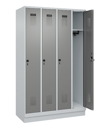 C+P Spind Evolo PLUS 049020-20 mit Sockel 2 Abt. 300mm Zylinderschloss (HxBxT) 1950x600x500mm 7035/7016