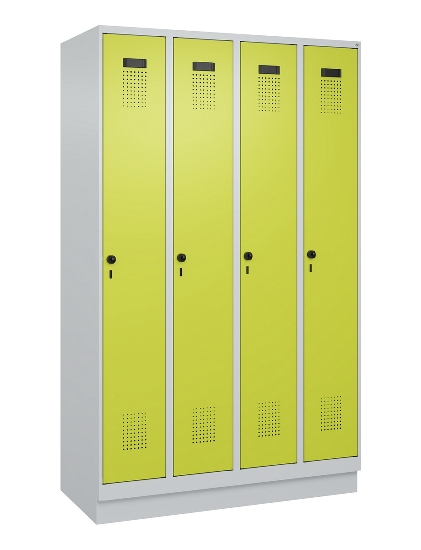 C+P Spind Evolo PLUS 049020-20 mit Sockel 2 Abt. 300mm Zylinderschloss (HxBxT) 1950x600x500mm 7035/7016